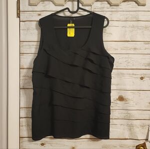 Black Sleeveless Layered Top NWT Size Large